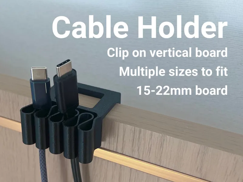 Cable holder for multiple sizes of vertical board