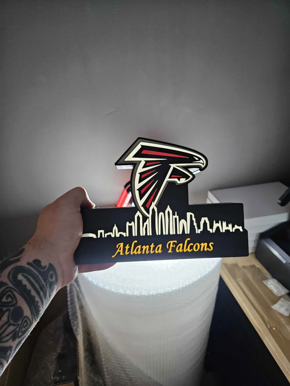 NFL Lightbox Atlanta Falcons with skyline! - Free 3D Print Model ...