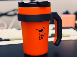 Cheerful Goat Mug Handle Reinforced with Insert