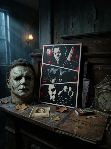 Cuadro decorativo en 3D: Michael Myers Storyboard Wall Art — vista de referencia 4