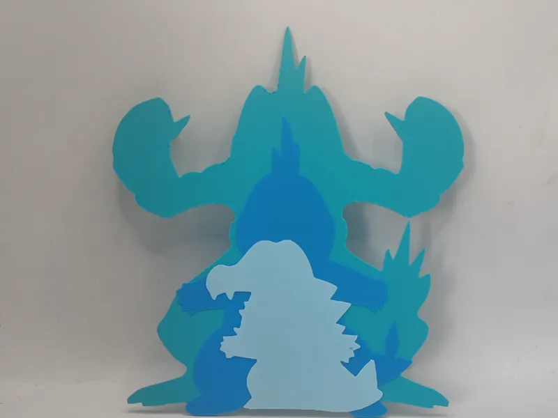 Art mural Pokemon Totodile et evolution SANS AMS