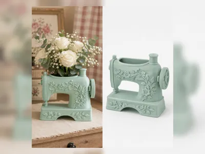 Mint Sewing Machine Vase