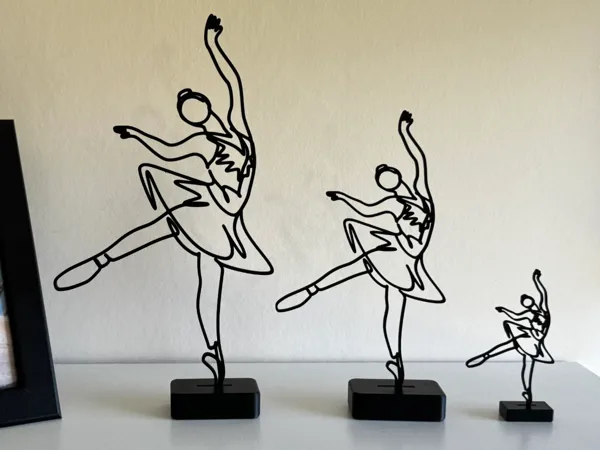Sculpture ligne art danseuse de ballet (3 tailles)