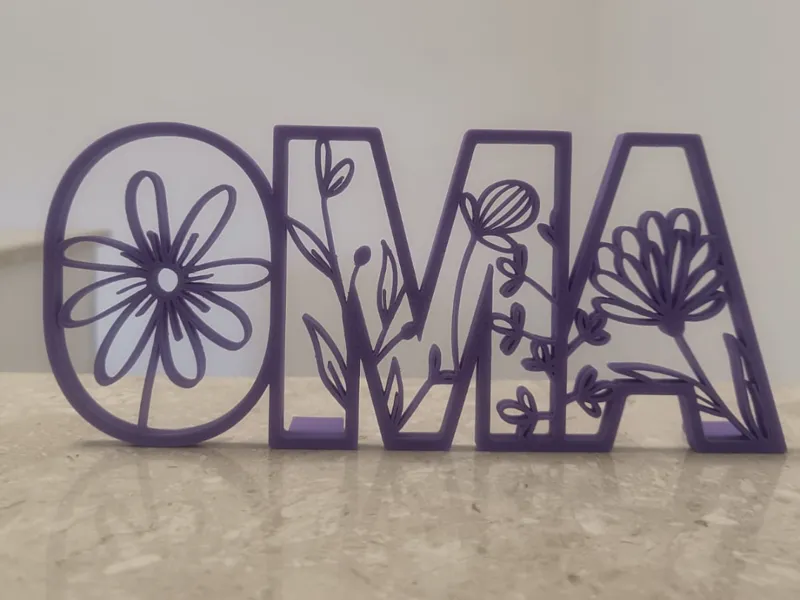 Oma Schild mit Blumen