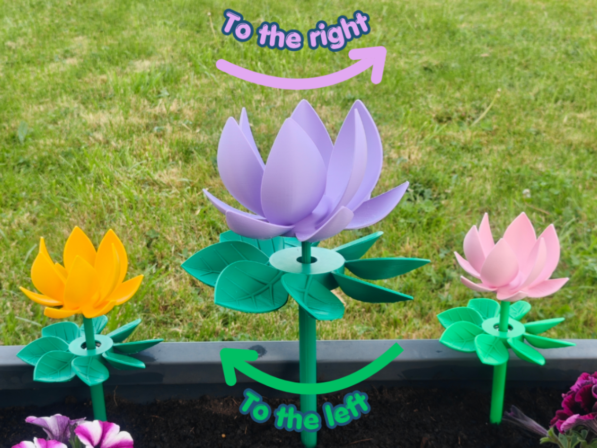Kinetic Zen Lotus - Double Rotation Wind Spinner