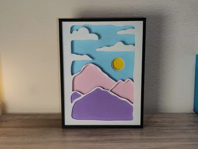 Sunny mountain frame