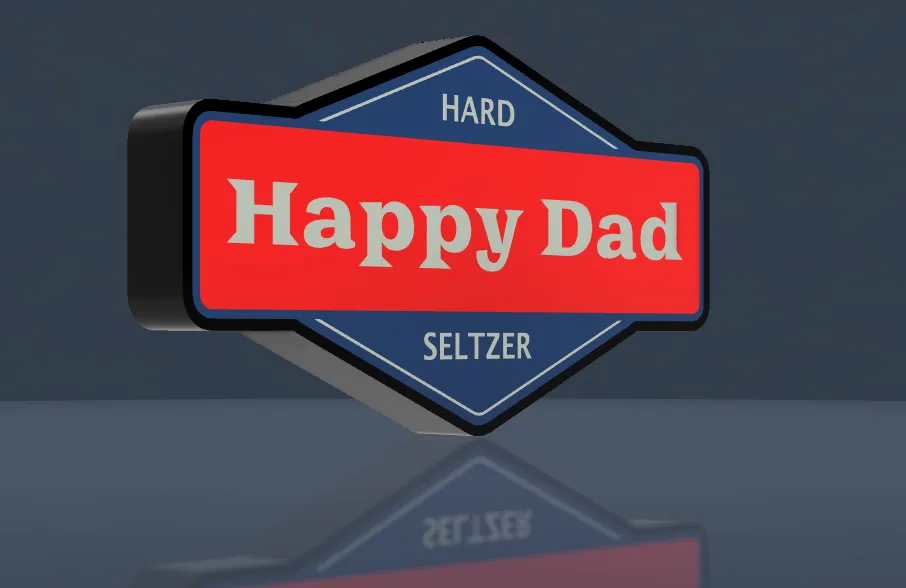 Happy Dad LED Lamp (Light Box) + Stand by NES 3DMakerWorld: Download ...