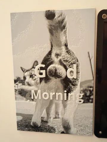 Cuadro decorativo en 3D: Good Morning Fun Cat Hueforge — vista de referencia 2
