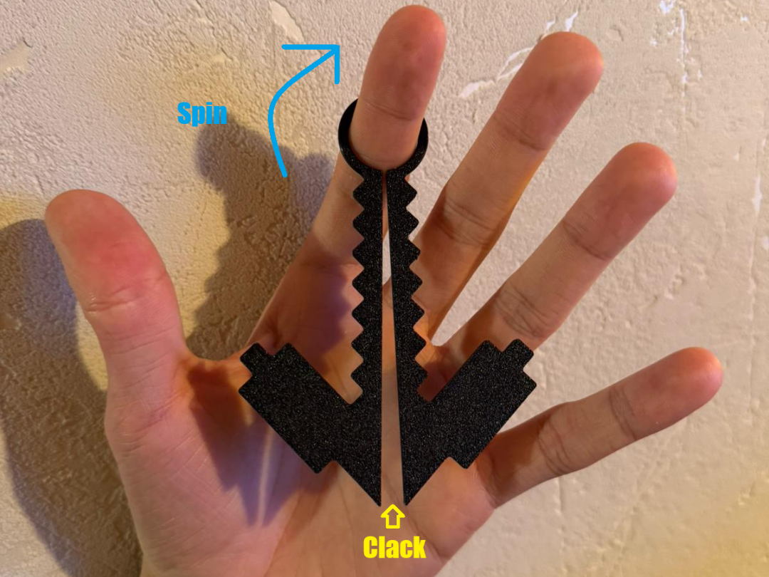Minecraft Pickaxe Fidget Spinner Ring & Clack