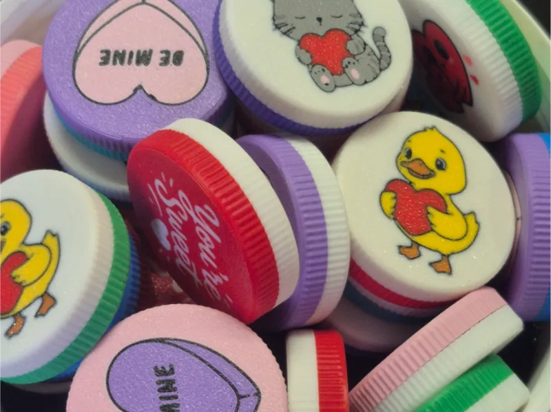 Valentines Ratchet Clickers. 12grams. No Glue!!!