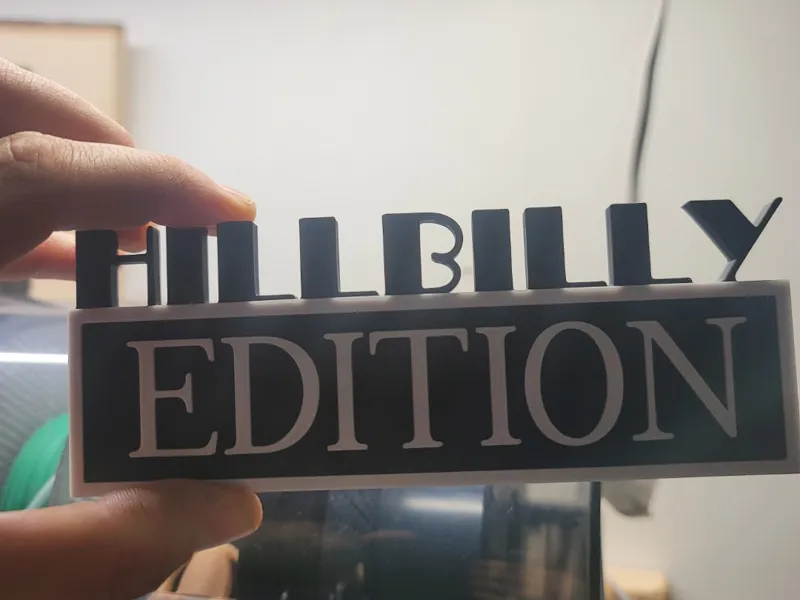 Hillbilly Edition Car Emblem