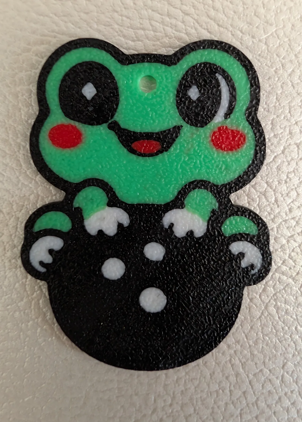 Frog Bowling earring view 3