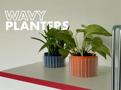 Wavy planters - Ribbed 3D Printed Plant Pot