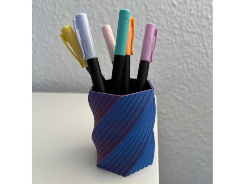 Twisted Hexagon Pen Cup / Desk Organizer