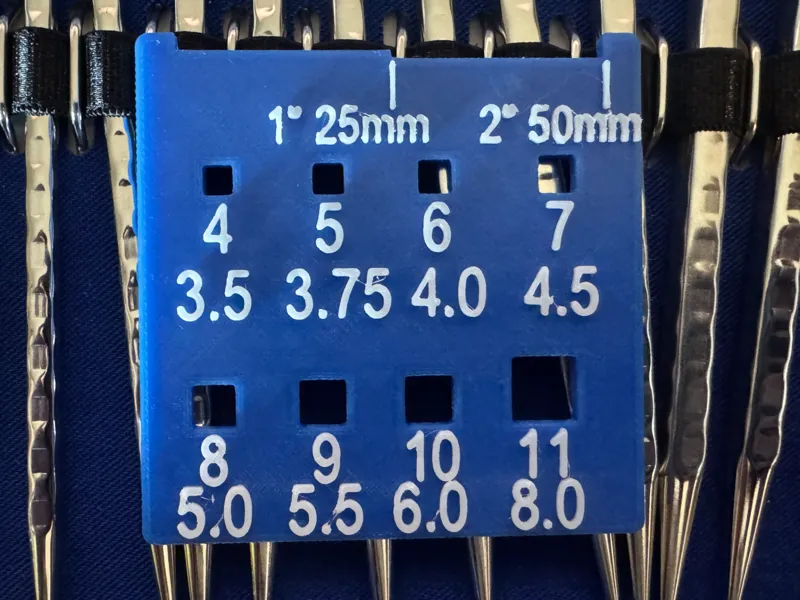 Square Knitting Needle Gauge