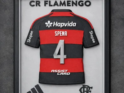 Flamengo 2026 Jersey Frame with sponsorship 