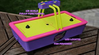 1/6 Scale Arcade Air Hockey Table - Fan Powered