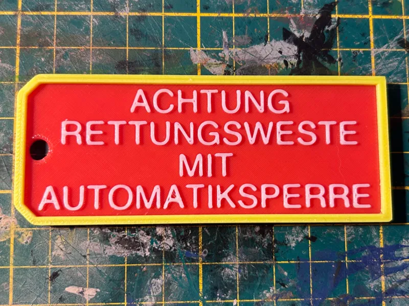 Hinweisschild Automatik Rettungsweste 