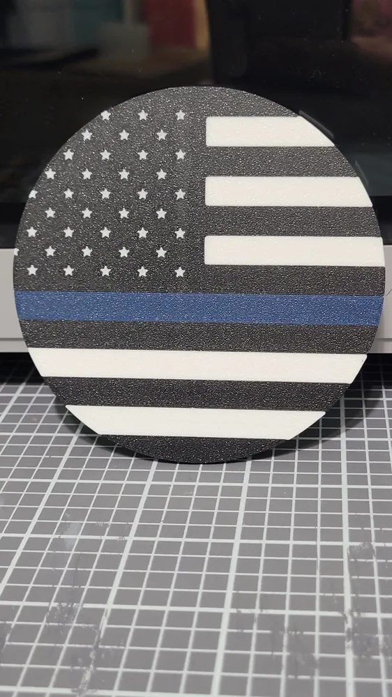 Thin Blue Line Coaster by Rene MakerWorld: Download Free 3D Models