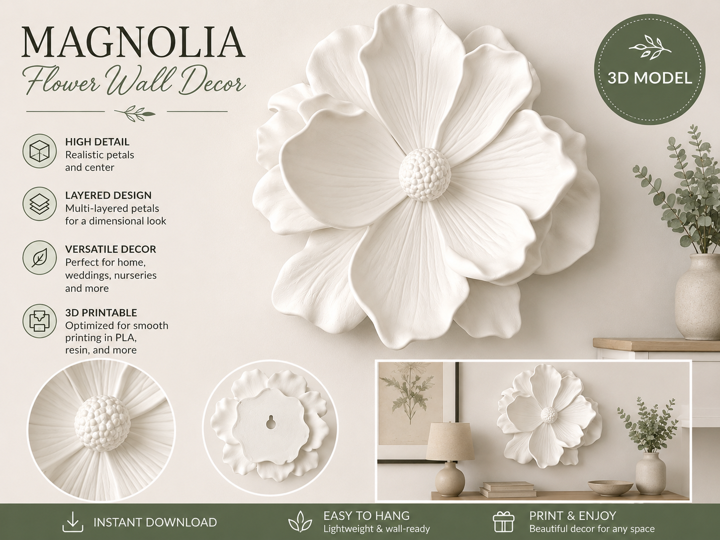 Magnolia Flower Wall Decor