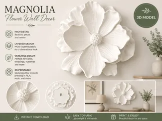 Magnolia Flower Wall Decor
