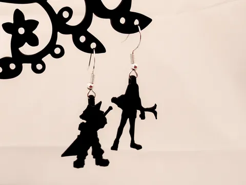 Final Fantasy VII Cloud and Tifa Inspired Earrings view 4