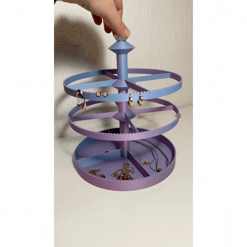 Rotating earring and jewellery holder view 2