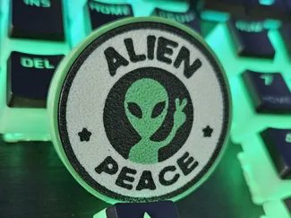 Alien Peace Keychain