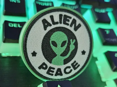 Alien Peace Keychain