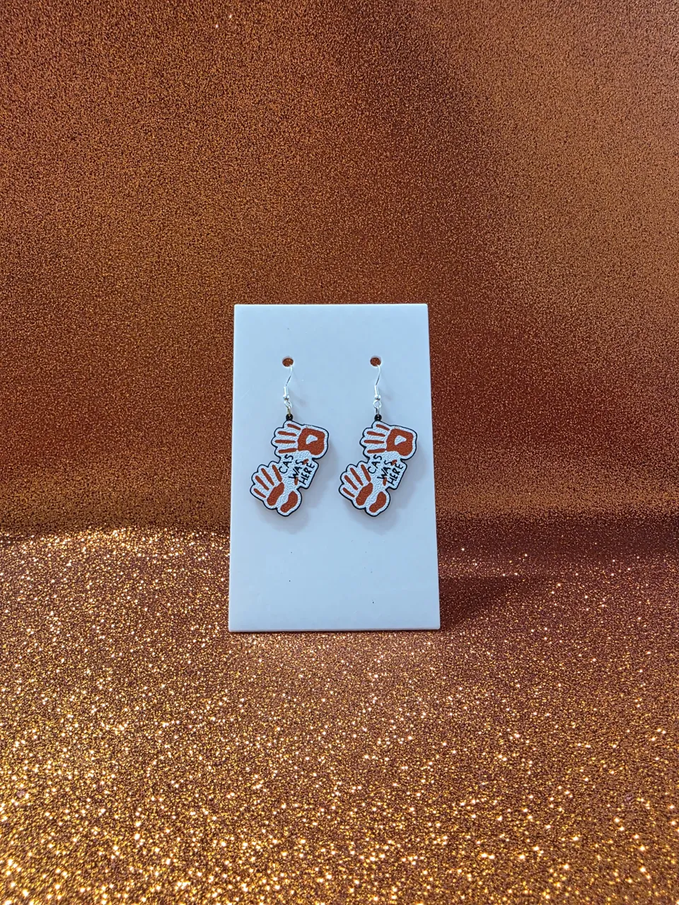 Cas was here earrings view 2