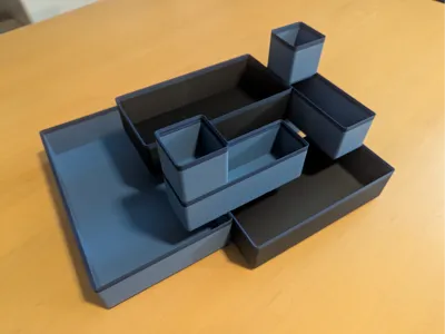 Gridfinity 6u 1x1 - 5x5, Color change 5mm from top