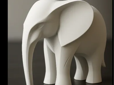 Minimalist Elephant Sculpture