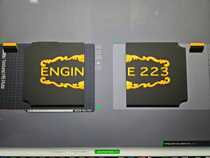 Train Placard w/ Filagree