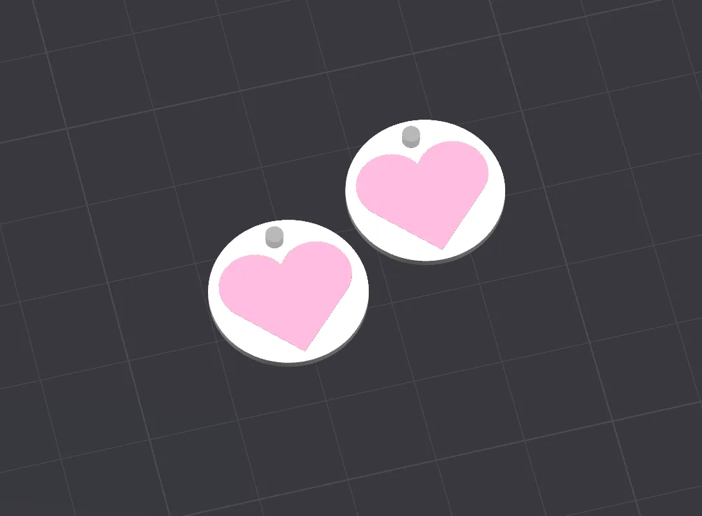 Heart pendant and earrings view 2
