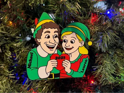 Elf Movie Personalized Couple Christmas Ornament