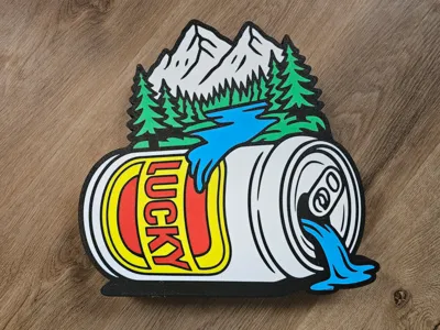 Lucky Lager Scenic Can LED Lightbox Sign