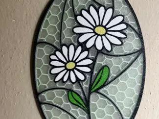 Stained glass daisies