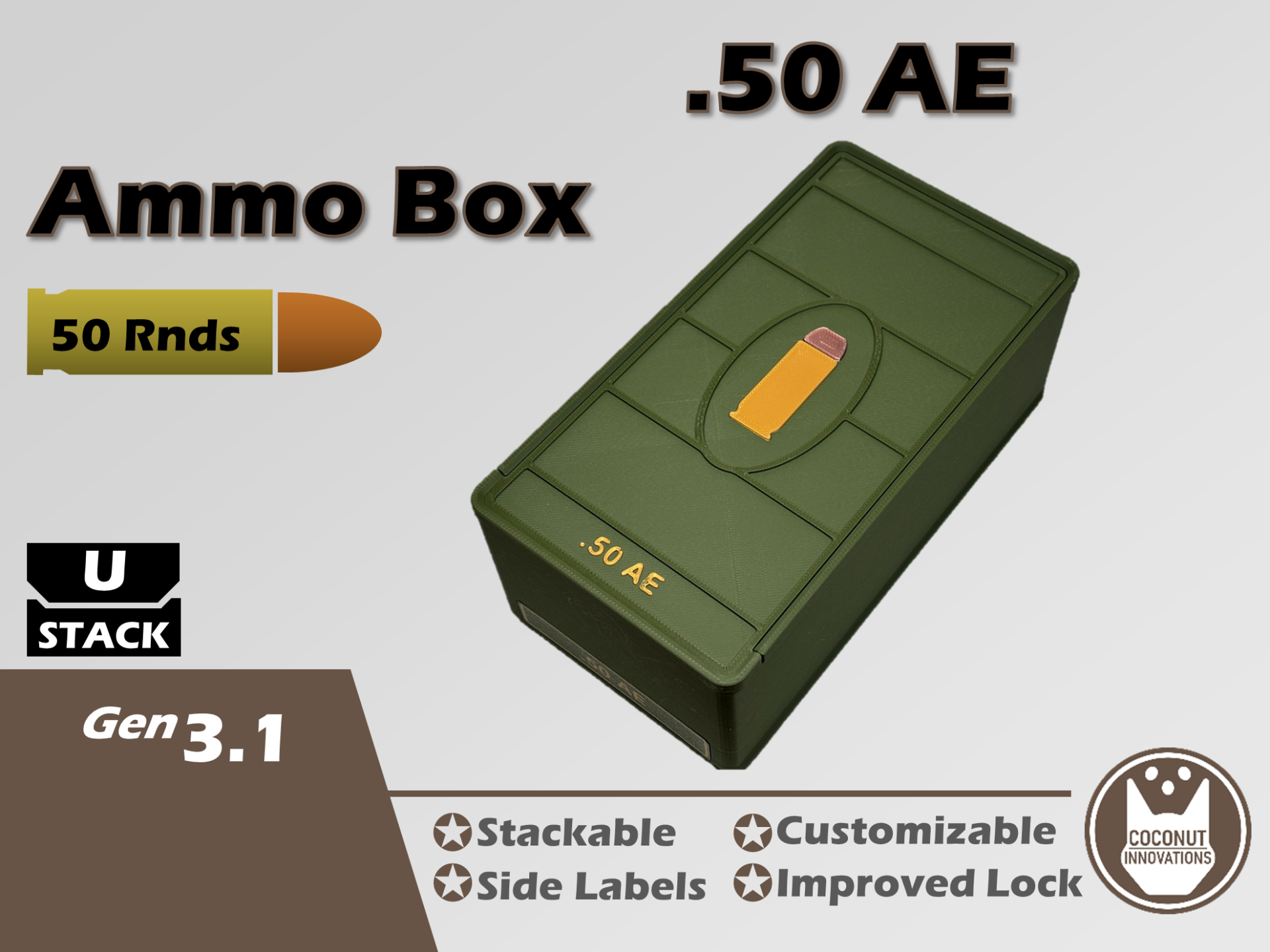 Ammo Storage Box .50 AE 