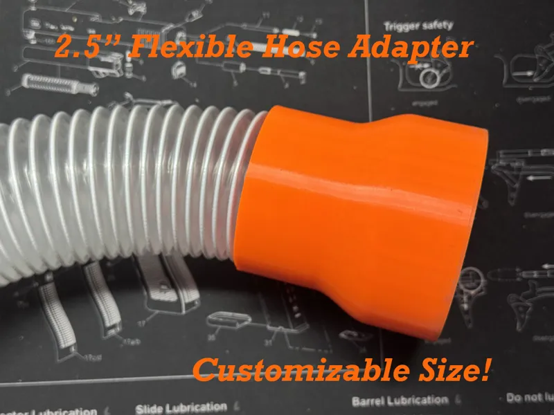 Flexible 2.5" Dust Hose Adapter - Customizable ID!