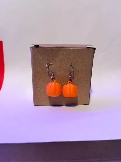 pumpkin earrings view 2