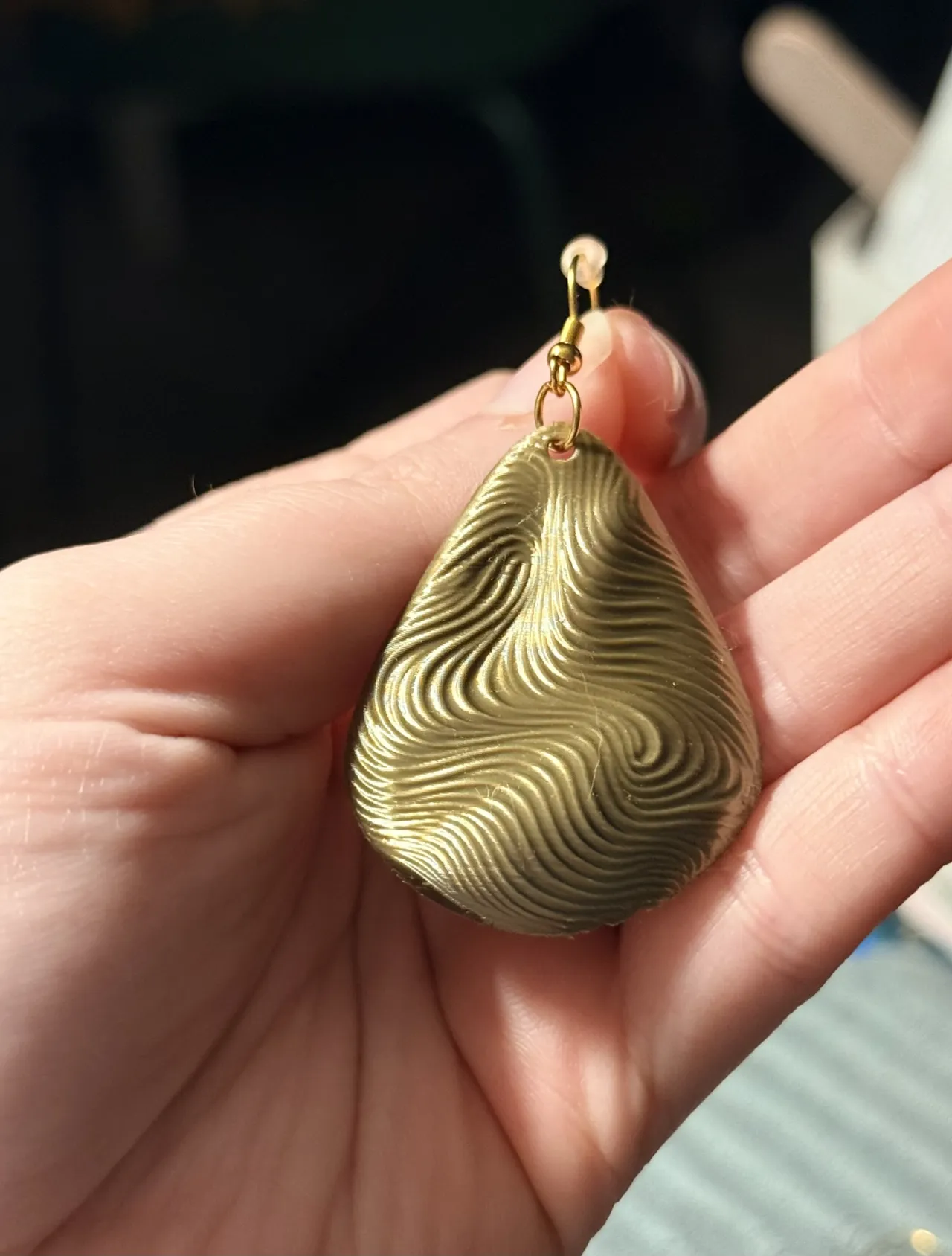 Elegant Wave Drop Earrings – Easy to Print view 3