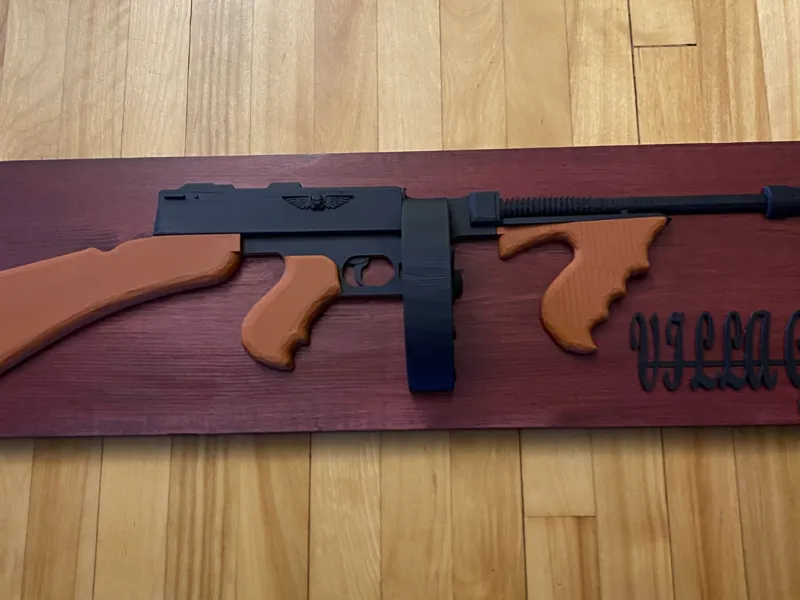 tommy gun wall art