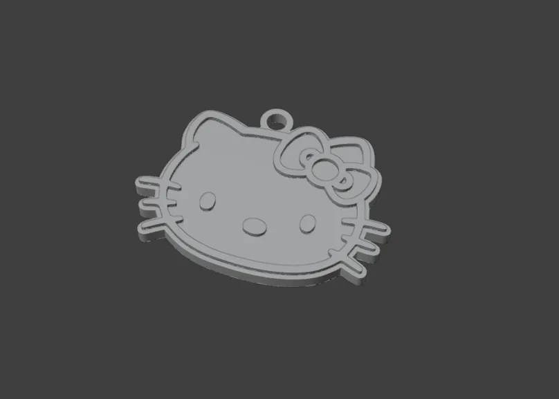 [No AMS] Hello Kitty Key Charm - Free 3D Print Model - MakerWorld