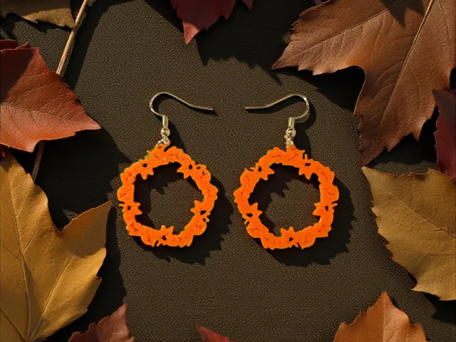 Autumn wreath earrings