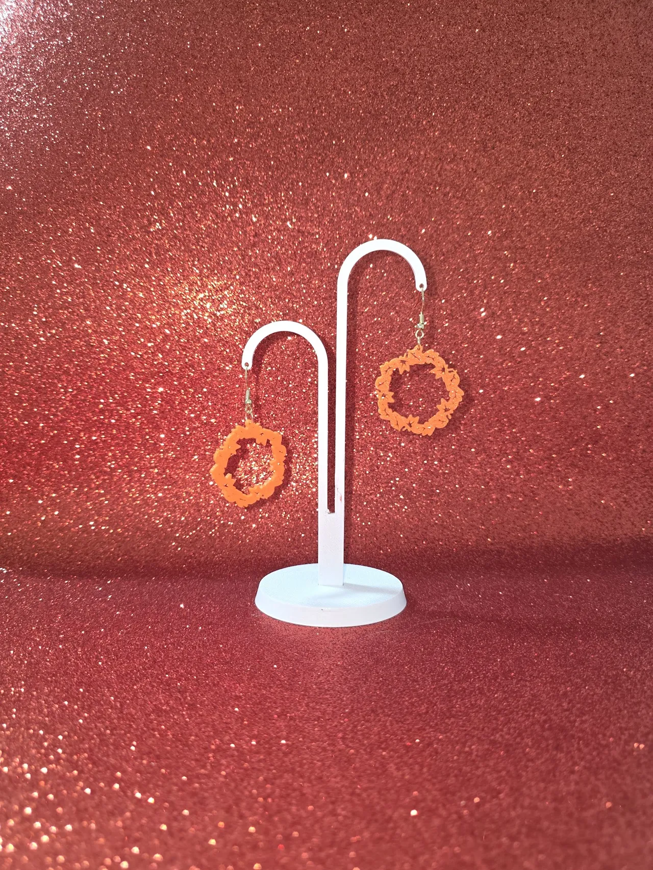 Autumn wreath earrings view 3