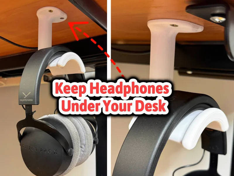 Under Desk Headphone Holder Organizer Headset Hook