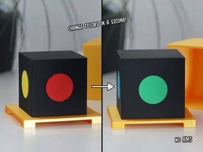 Color Changing Cube Illusion (Magic Trick)