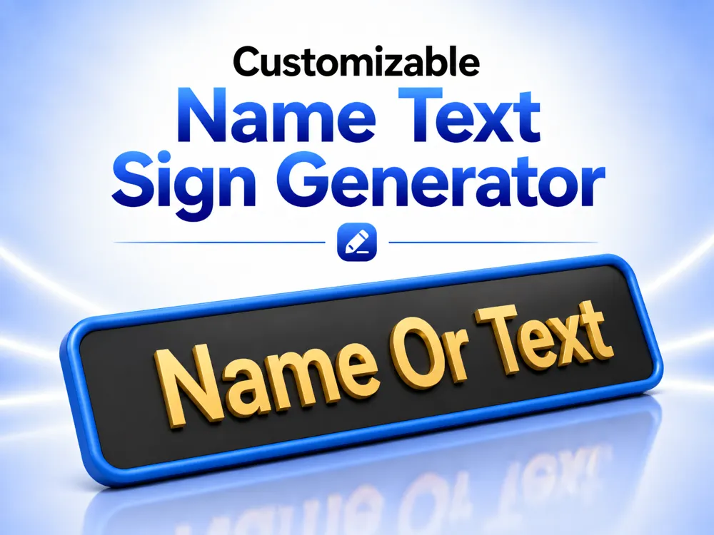Letrero o emblema decorativo: Customizable Name Text Sign Generator. Referencia del modelo original.