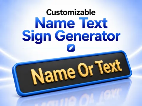 Letrero o emblema decorativo: Customizable Name Text Sign Generator — referencia de MakerWorld