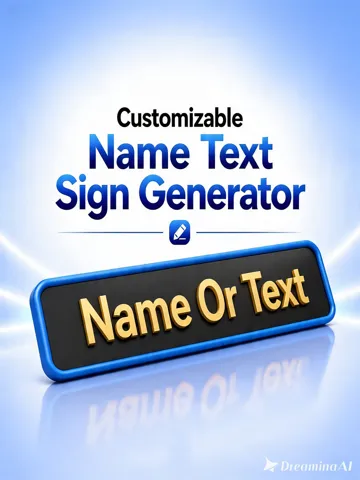 Letrero o emblema decorativo: Customizable Name Text Sign Generator — vista de referencia 2